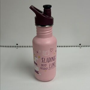 Klean Kanteen brand Pink Water Bottle with Straw Lid